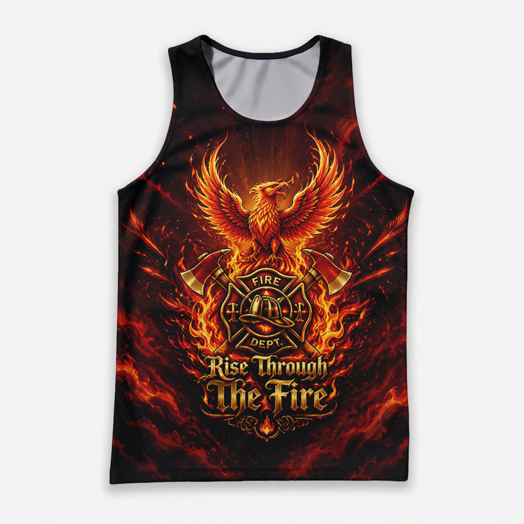 Men's Running Tank Top Firefighter Rise Through The Fire Running Singlet