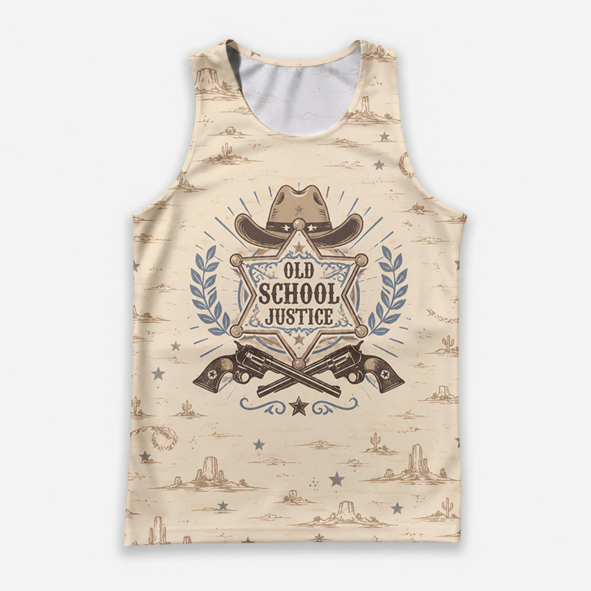 Men's Running Tank Top Police Old School Justice Running Singlet