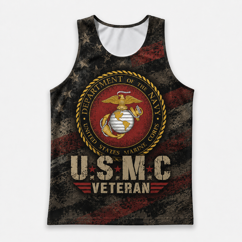 Veteran Running Tank Top - US Marine Corps Veteran V5 Tech Singlet
