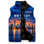 Custom Name Waterfront Reflection NYC Sleeveless Running Puffer Jacket