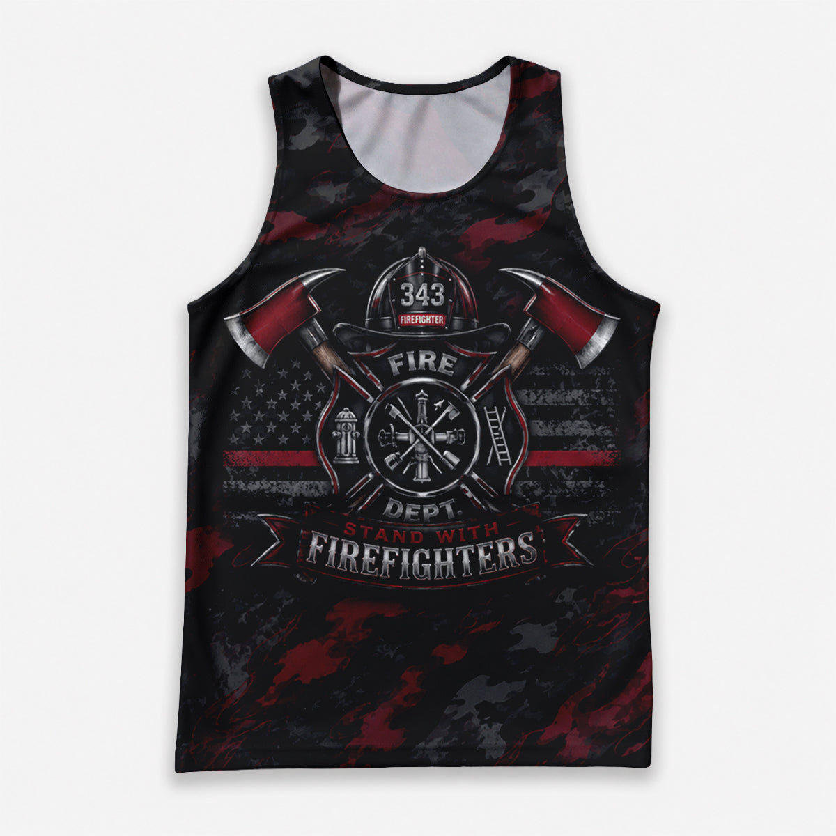 Men's Running Tank Top FirefighterStand With Firefighters Running Singlet