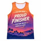 Custom Name Miles Sunset Aloha Finisher Running Tank Top
