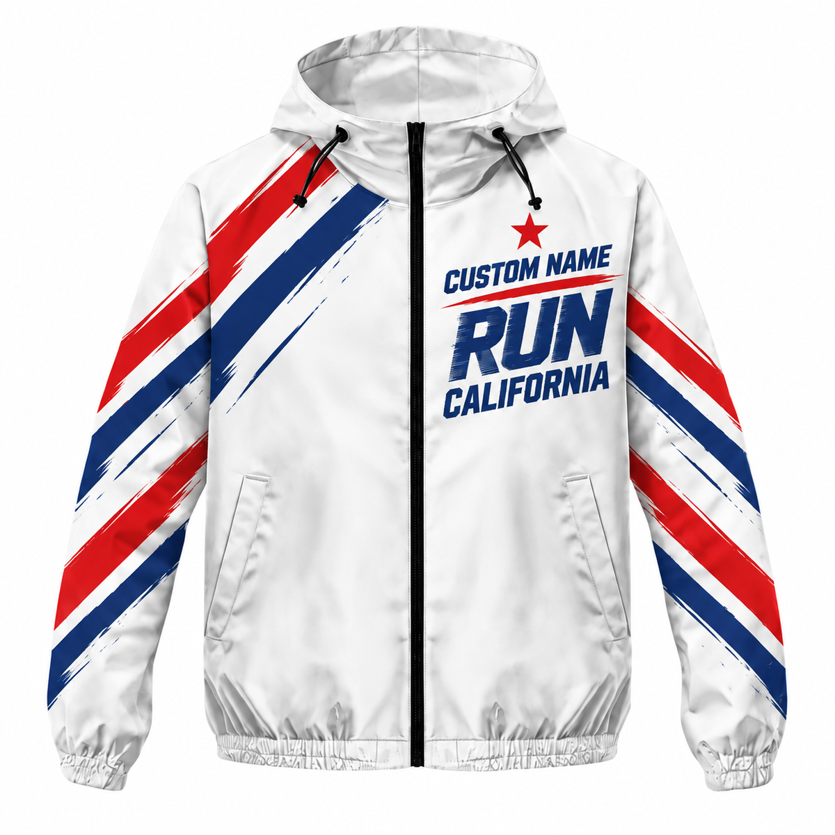 Custom Name Run California Flag Running Windbreaker Jacket