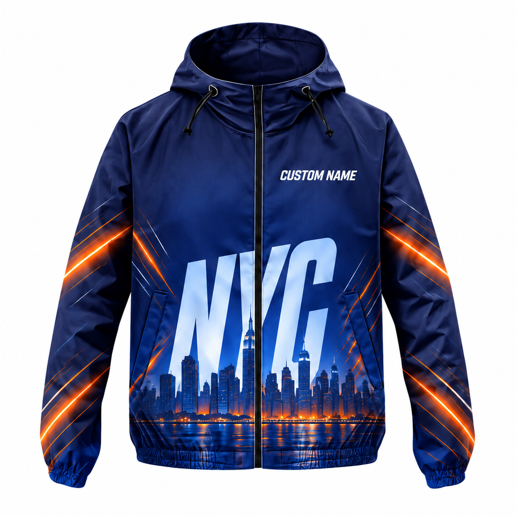 Custom Name NYC Midnight Race Running Windbreaker Jacket