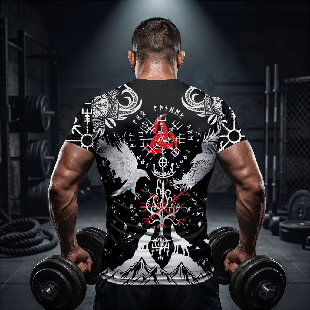 Shadows of Valhalla The Raven & Wolf BJJ Rash Guard