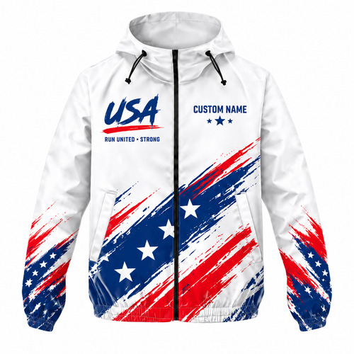 Custom Name Patriot Brush Jacket Running Windbreaker Jacket