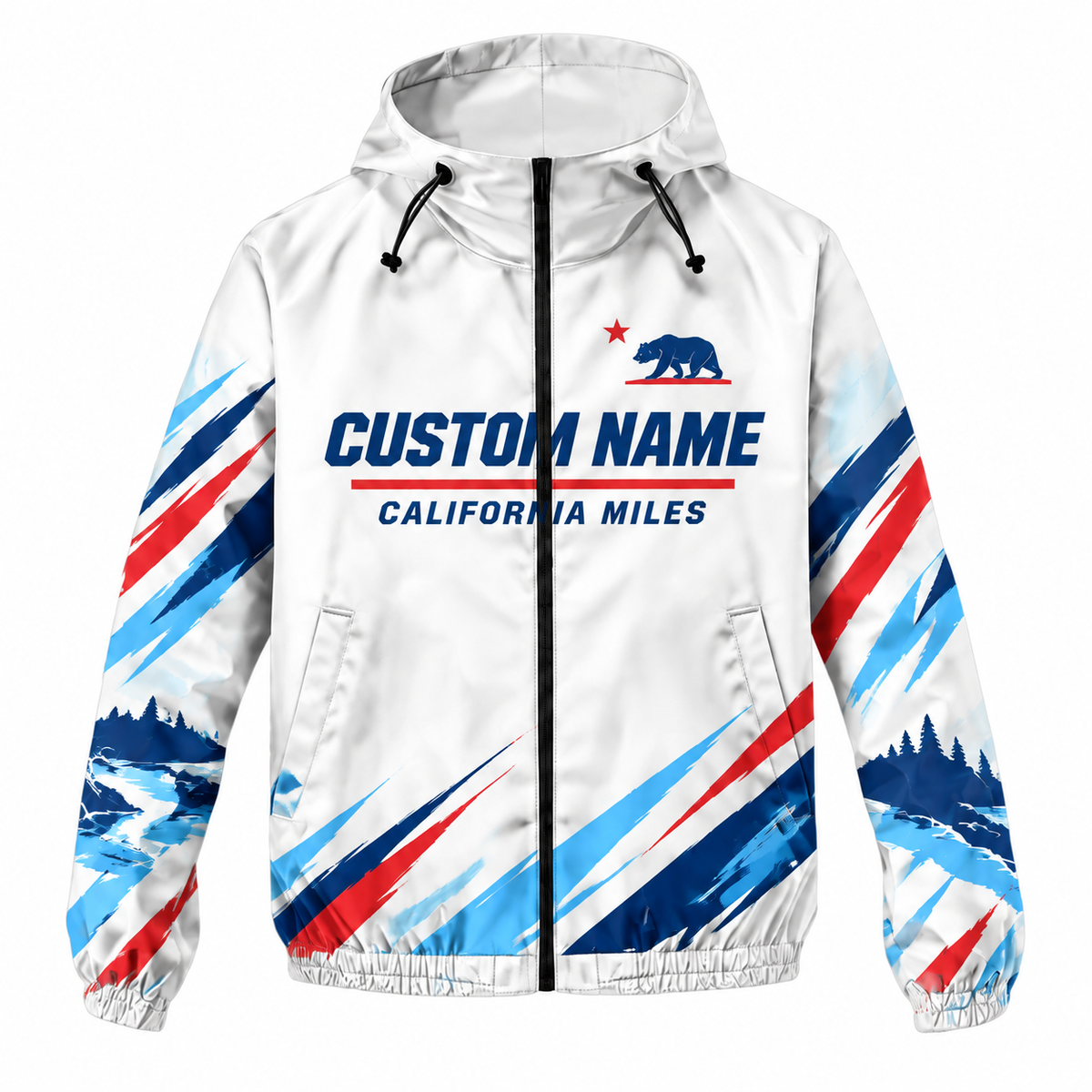 Custom Name California Miles & Pride Running Windbreaker Jacket