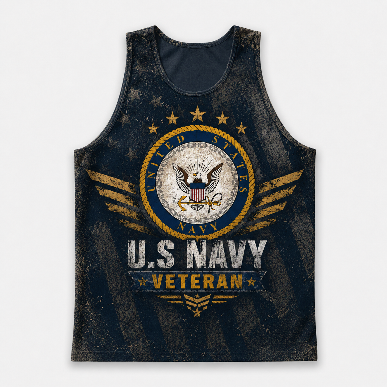 Veteran Running Tank Top - US Navy Veteran V4 Tech Singlet