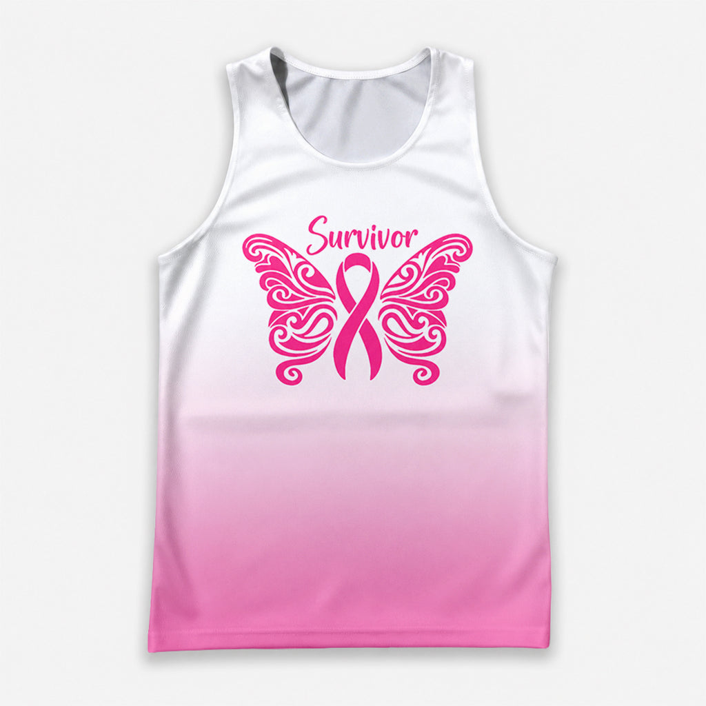 Cancer Fighter Running Tank Top Breast Cancer Survivor Running Singlet for Men and Women