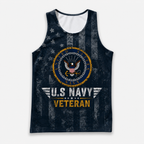 Veteran Running Tank Top - US Navy Veteran V8 Tech Singlet
