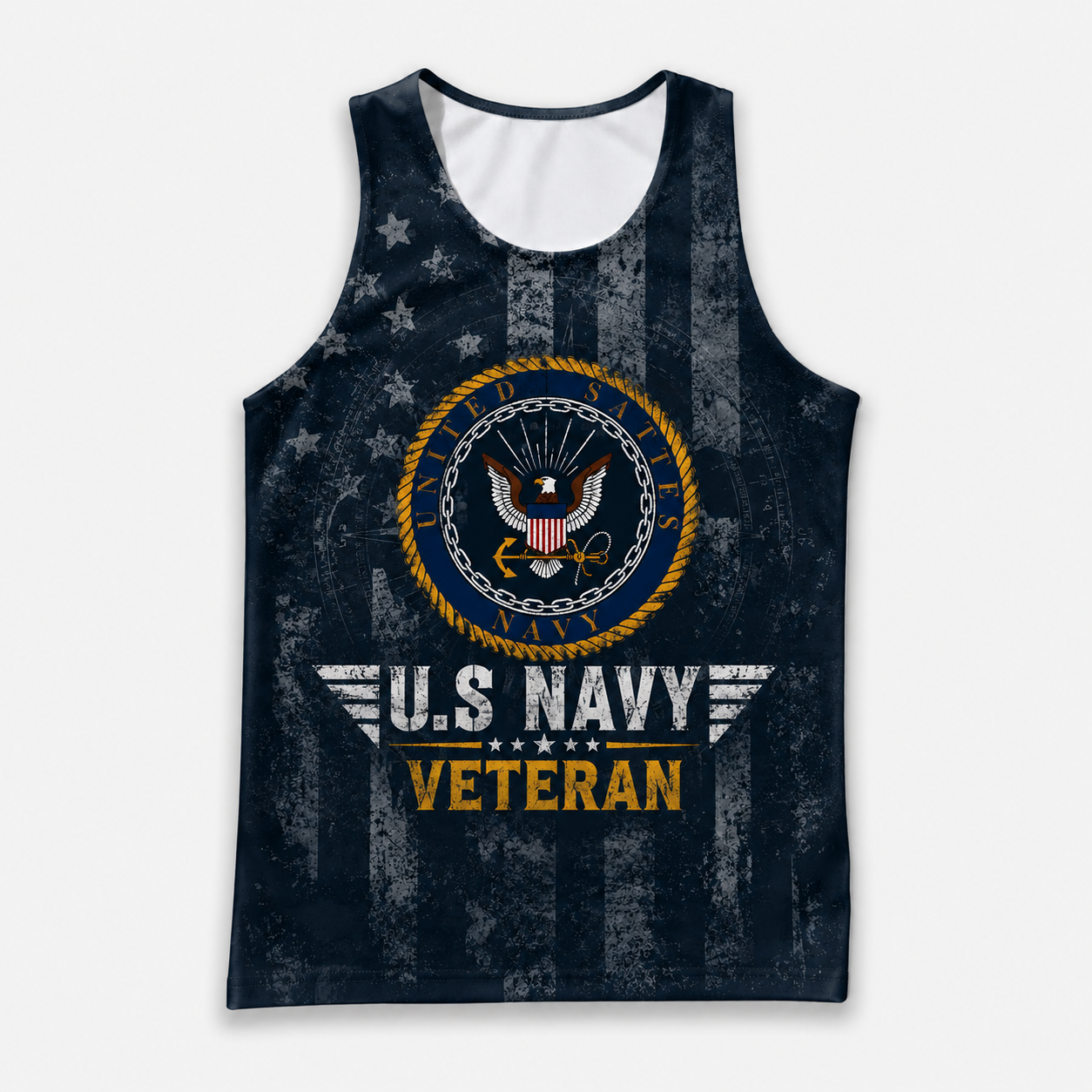 Veteran Running Tank Top - US Navy Veteran V8 Tech Singlet
