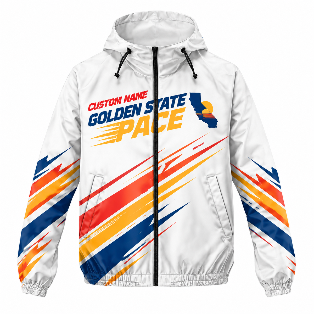 Custom Name Golden State Pace Running Windbreaker Jacket