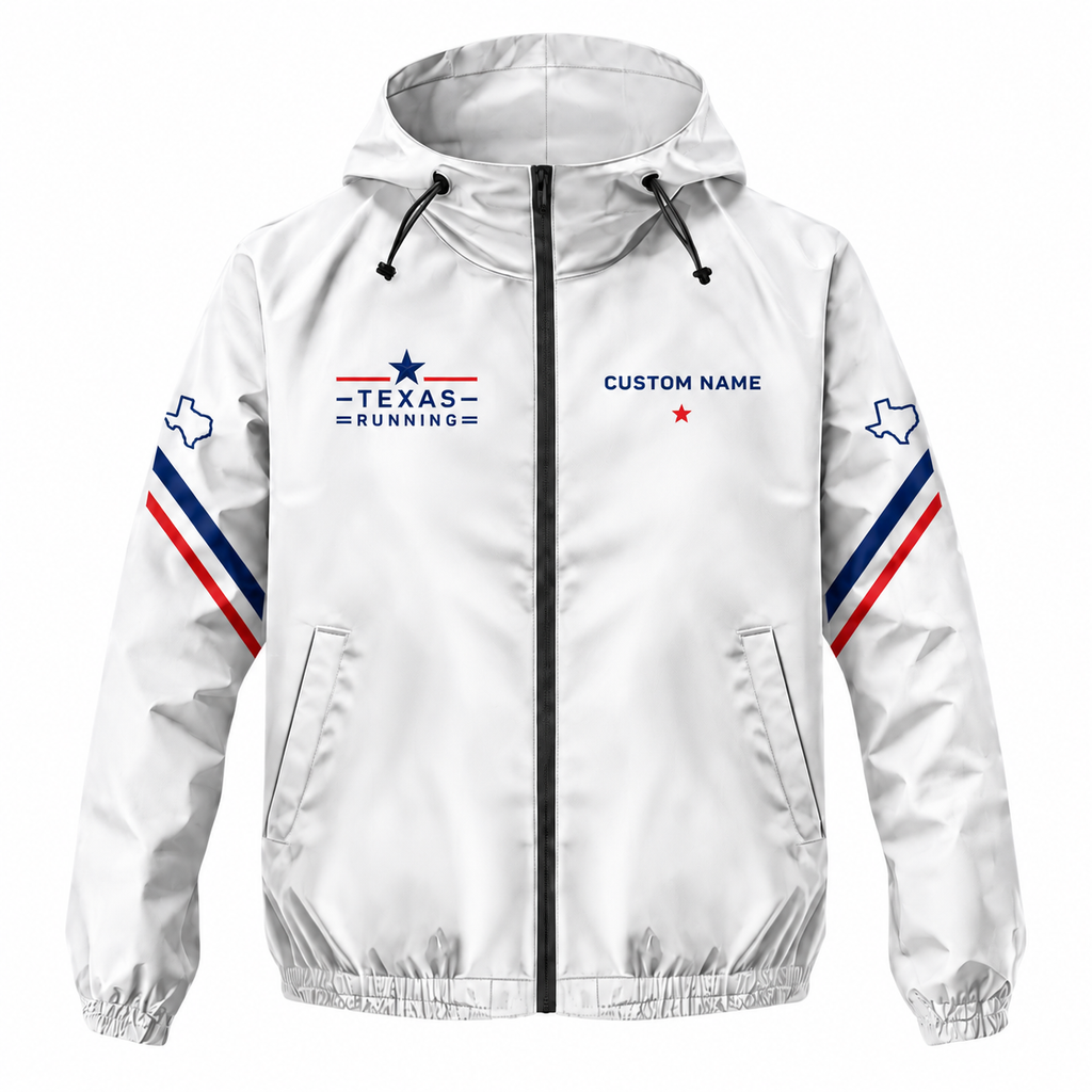 Custom Name Texas Minimal Star Run Running Windbreaker Jacket