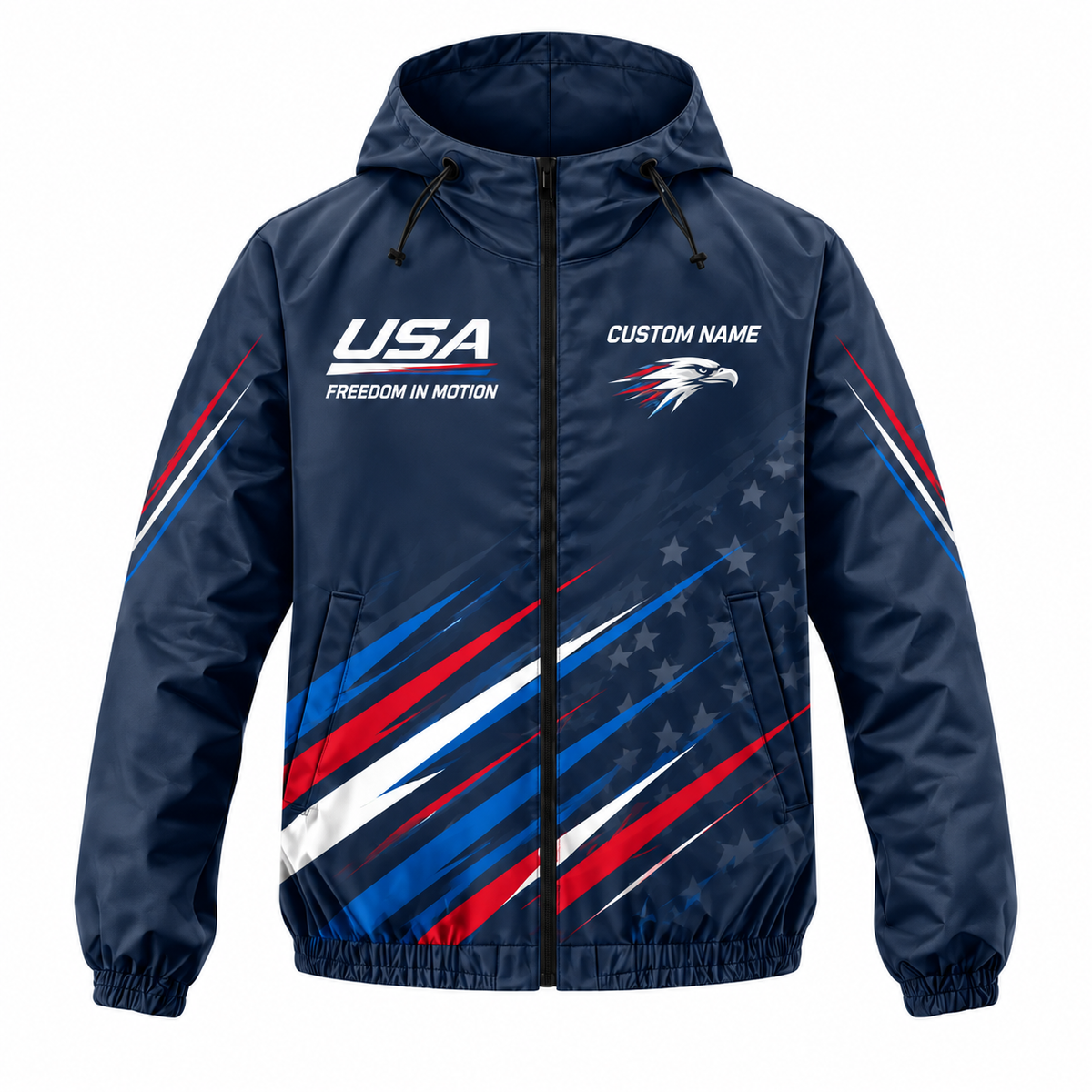 Custom Name Freedom Motion Jacket Running Windbreaker Jacket