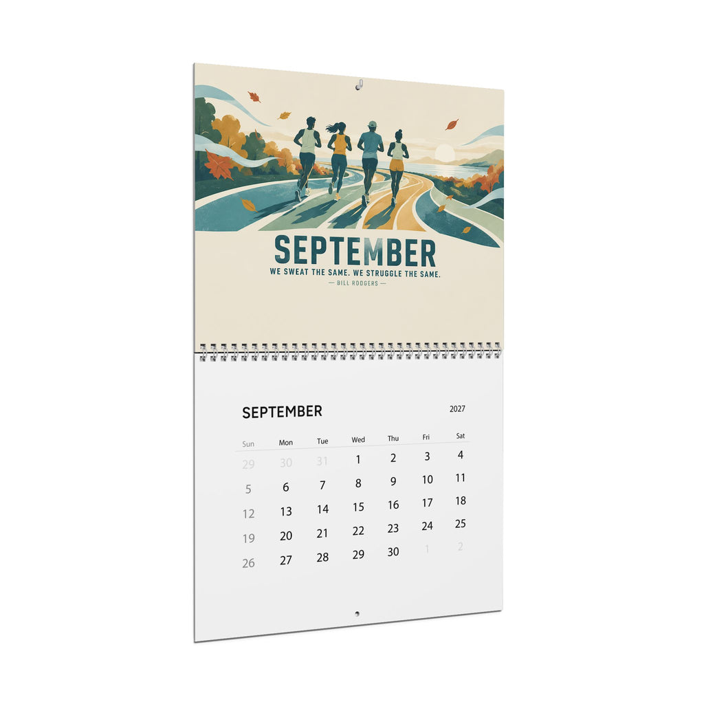 Modern Abstract Sports Art Motivational Quote Running Wall Calendar