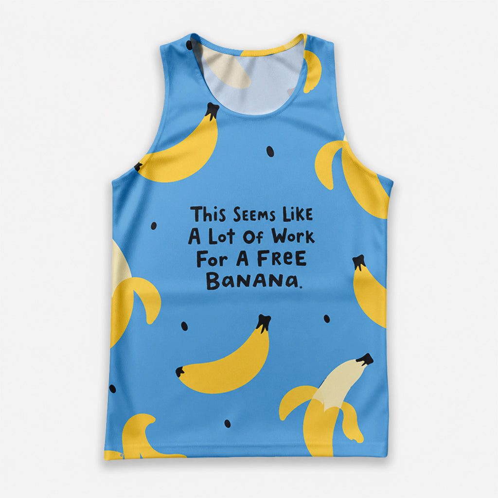 Funny Running Tank Top _ Free Banana Tech Running Singlet