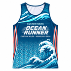 Custom Name Miles Seigaiha Ocean Runner Running Tank Top