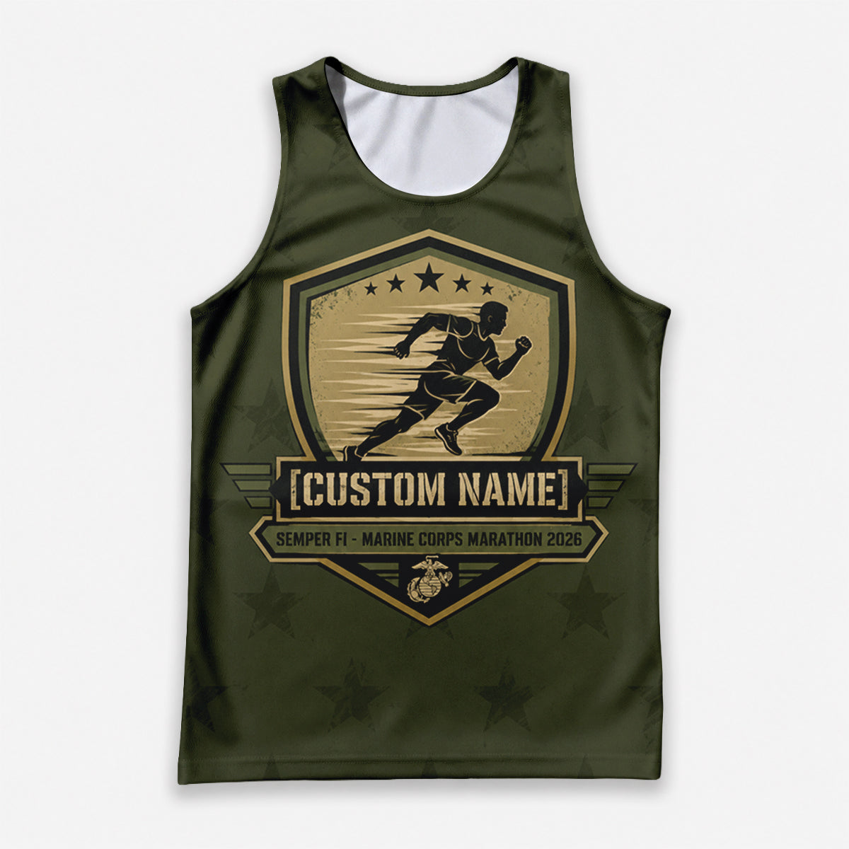 Semper Fi Shield The Marine Corp Race Day Running Tank Top