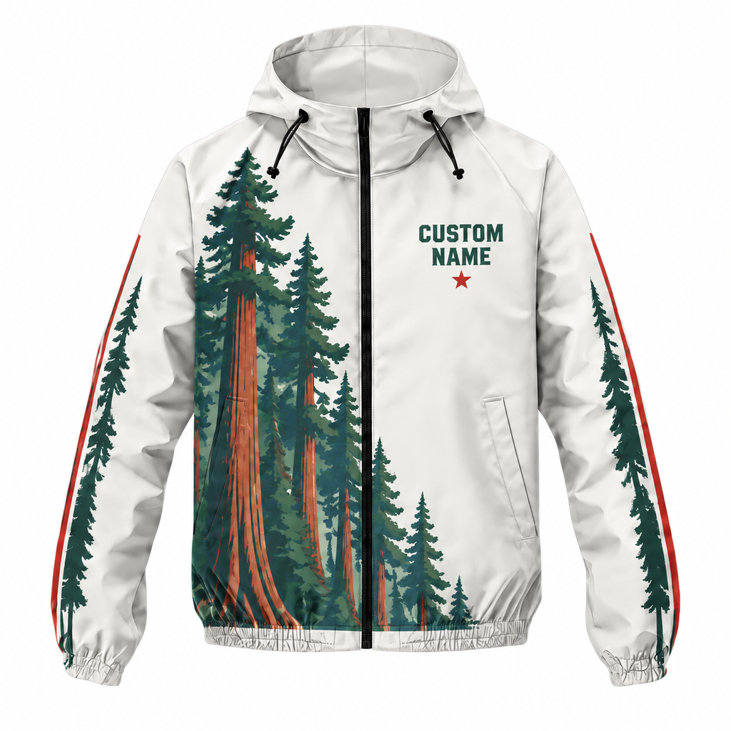 Custom Name California Redwood Runner Running Windbreaker Jacket