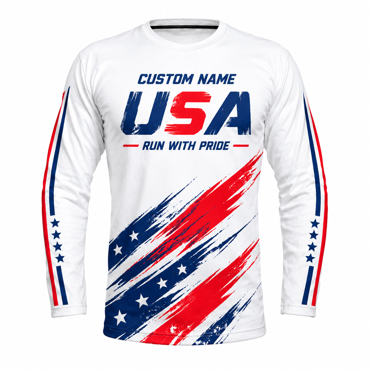Custom Name Freedom Stride Running Long Sleeve Shirt