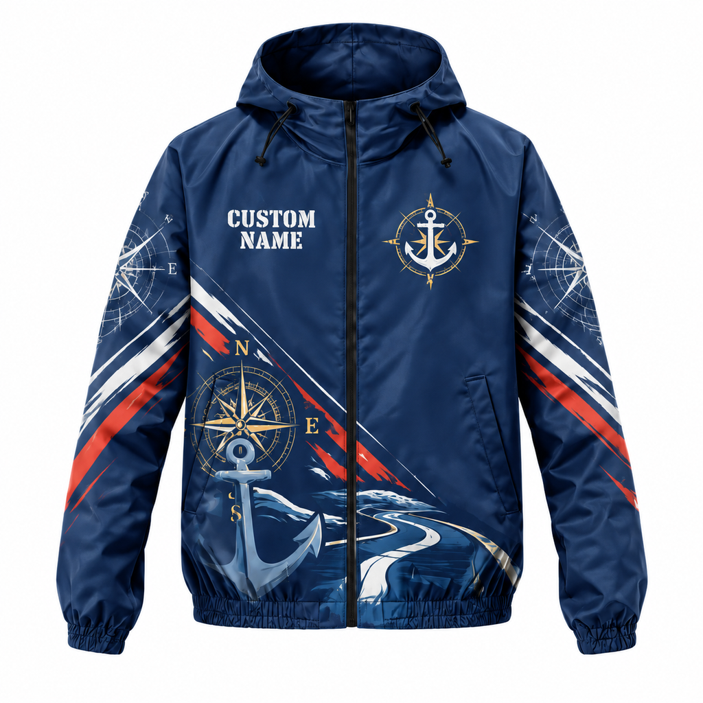 Custom Name Coast Guard Semper Paratus Runner Running Windbreaker Jacket
