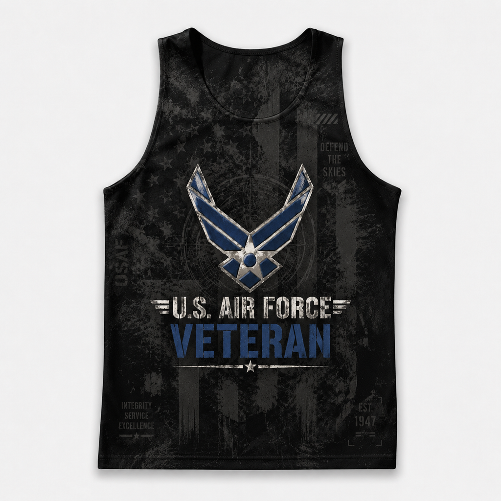 Veteran Running Tank Top - US Air Force Veteran V2 Tech Singlet