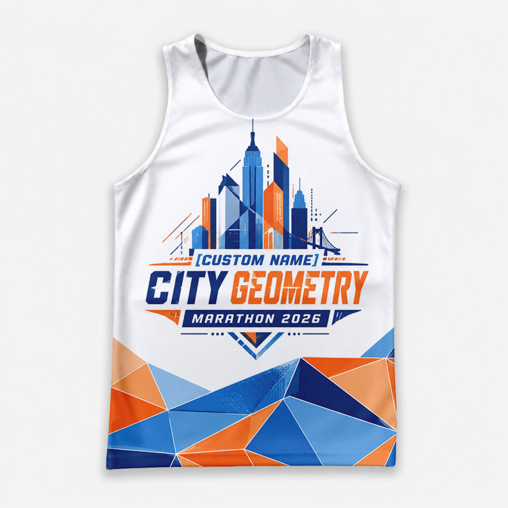 Abstract Geometric City The NYC Race Day Running Tank Top
