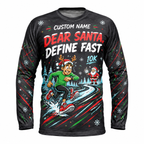 Custom Name Dear Santa, Define Fast Running Long Sleeve Shirt
