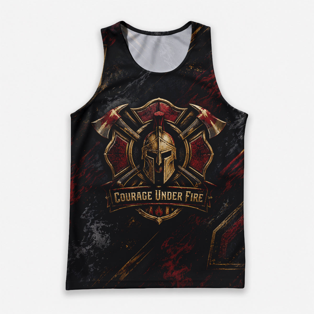 Men's Running Tank Top Firefighter Courage Under Fire Running Singlet
