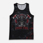 Men's Running Tank Top Firefighter Born To Fight Fire Running Singlet V2