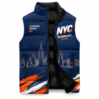 Custom Name Bold 26.2 NYC Sleeveless Running Puffer Jacket
