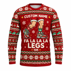 Custom Name Fa La La La Legs Running Long Sleeve Shirt