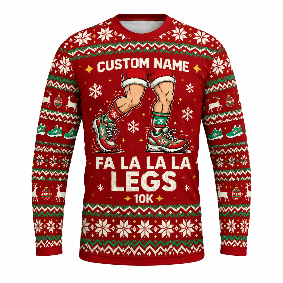 Custom Name Fa La La La Legs Running Long Sleeve Shirt