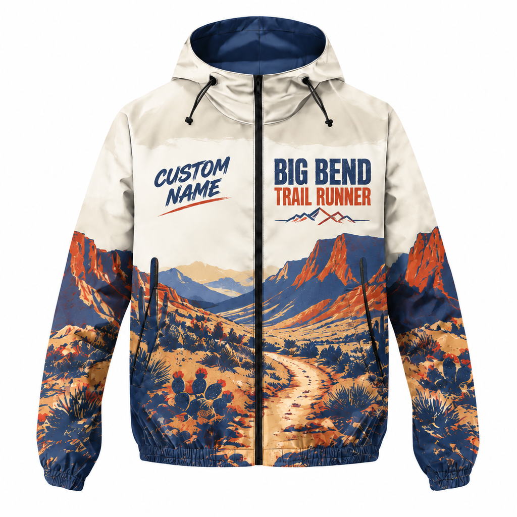 Custom Name Big Bend Trail Runner Running Windbreaker Jacket