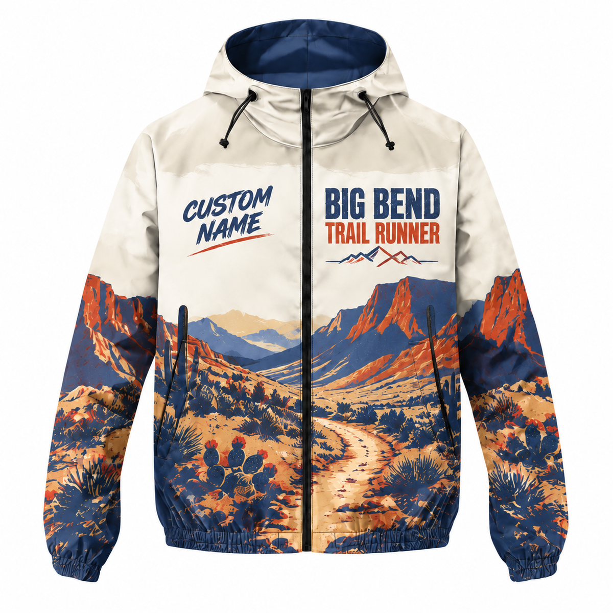 Custom Name Big Bend Trail Runner Running Windbreaker Jacket