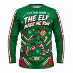 Custom Name Elf Made Me Run Running Long Sleeve Shirt