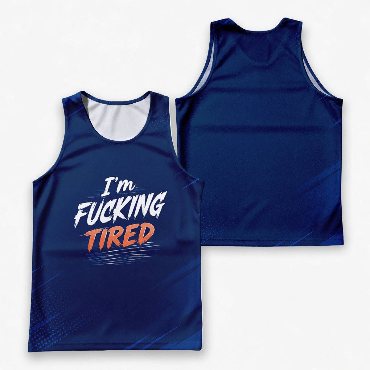Funny Running Tank Top I'm Tired Couple Running Singlet for Men and Women