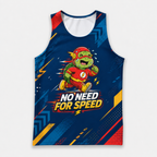 Funny Running Tank Top Turtle No Need For Speed Quote Tech Running Singlet