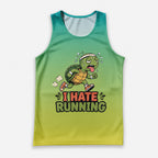 Funny Running Tank Top I Hate Running Turtle Tech Singlet V2