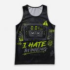 Funny Running Tank Top I Hate Running Broken Treadmill Tech Singlet