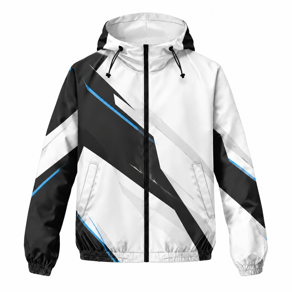 Custom Name States Monochrome Edge Running Windbreaker Jacket