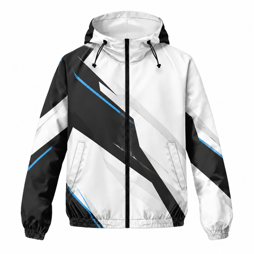 Custom Name States Monochrome Edge Running Windbreaker Jacket