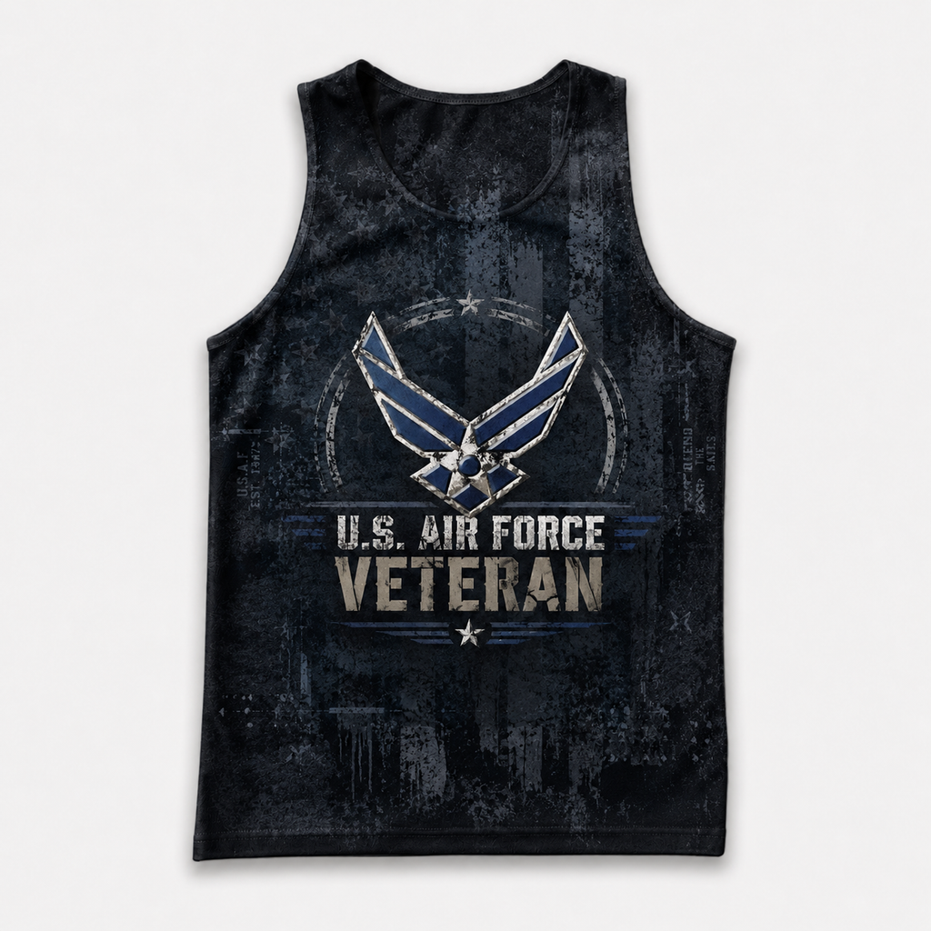 Veteran Running Tank Top - US Air Force Veteran V7 Tech Singlet
