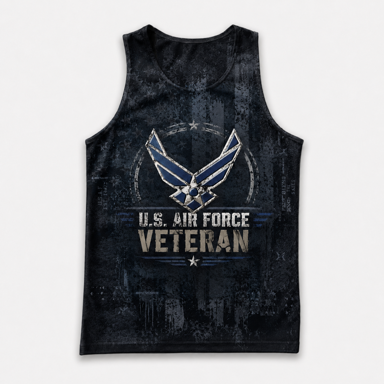 Veteran Running Tank Top - US Air Force Veteran V7 Tech Singlet