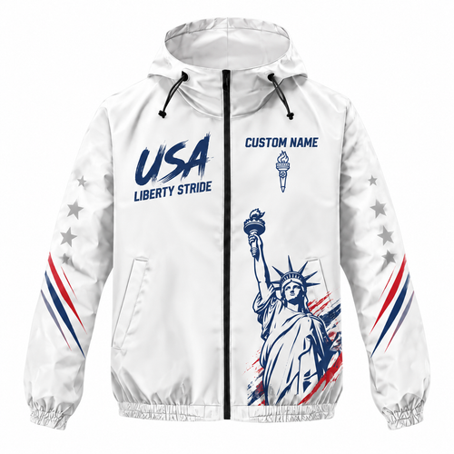 Custom Name Liberty Stride Jacket Running Windbreaker Jacket