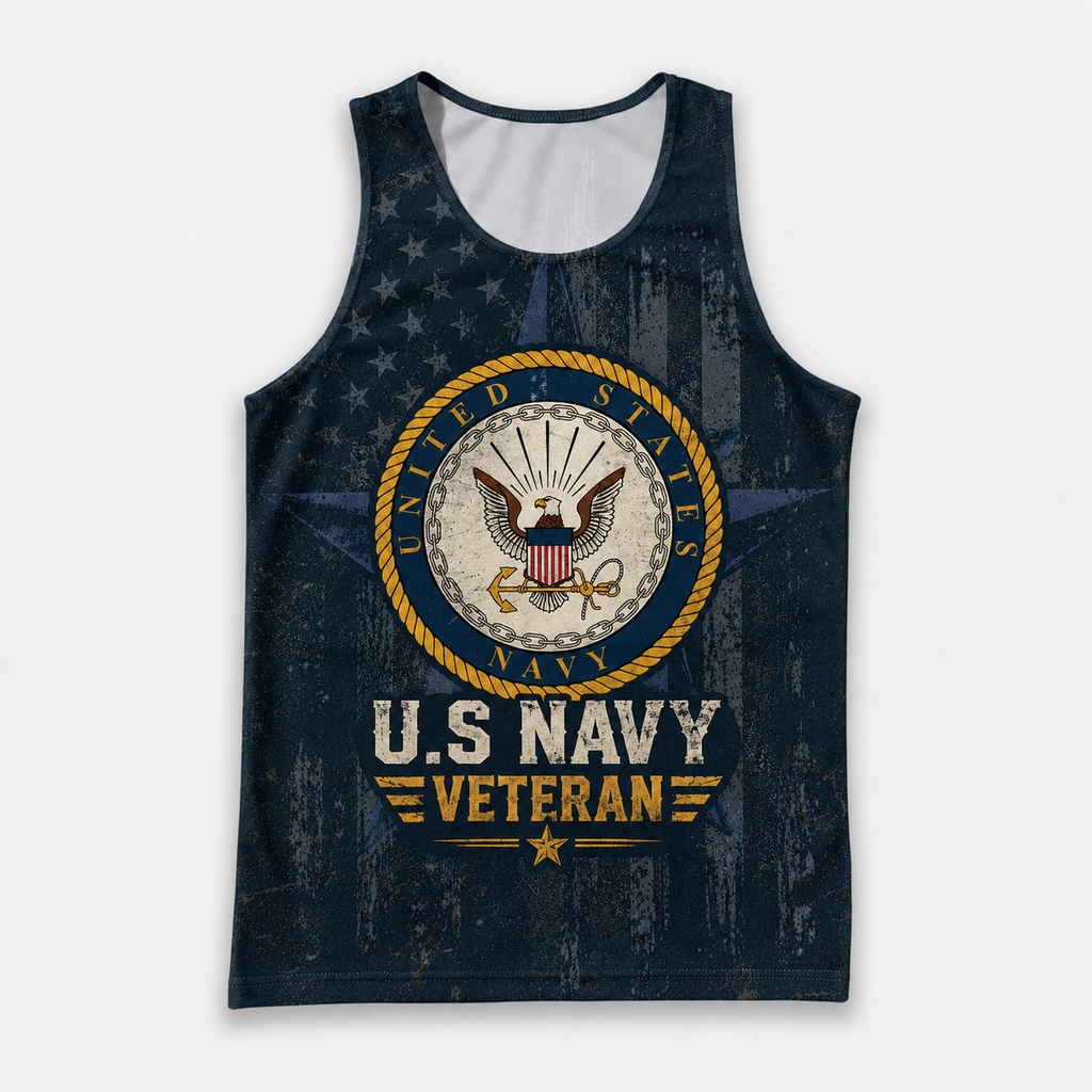 Veteran Running Tank Top - US Navy Veteran Tech Singlet