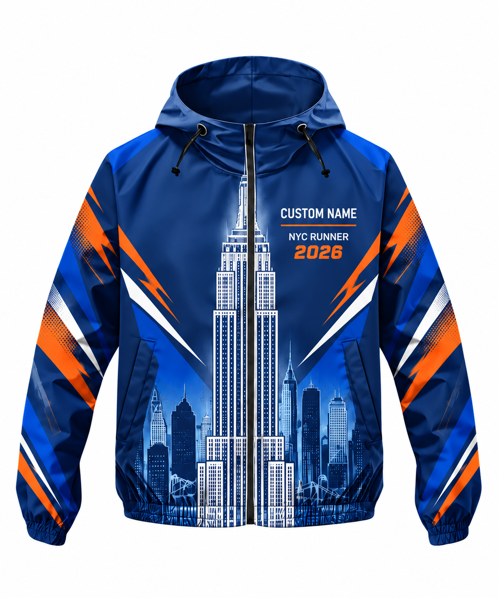 Custom Name Empire State Speed Running Windbreaker Jacket