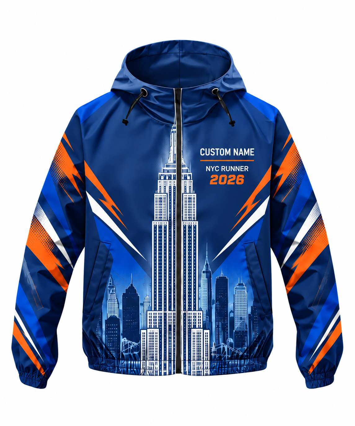 Custom Name Empire State Speed Running Windbreaker Jacket