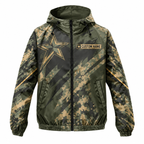 Custom Name Army Camo Miles Veteran Running Windbreaker Jacket