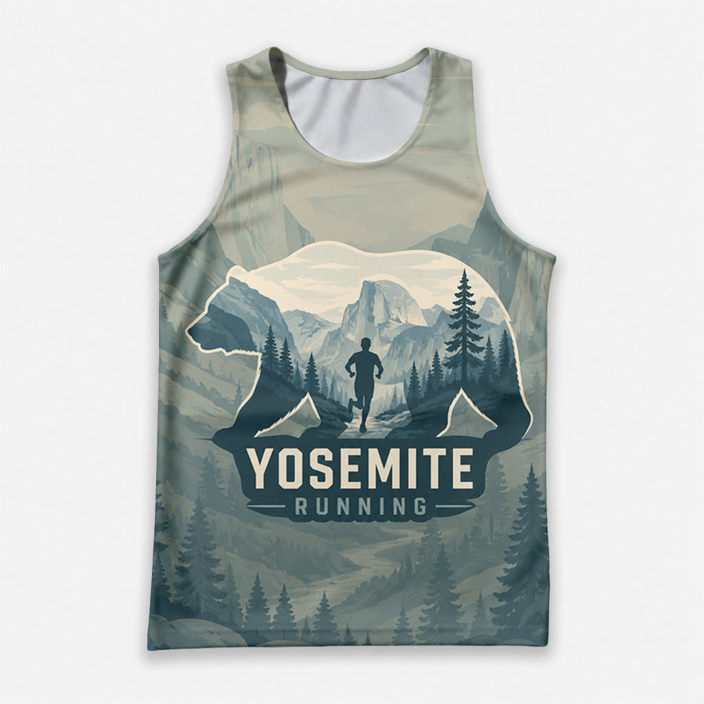 Bear Silhouette Landscape California State Running Tank Top